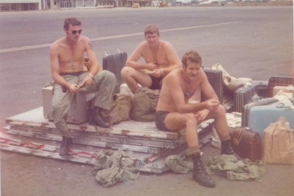 Airfield Defence Guards awaiting evacuation from Tan Son Nhut airport