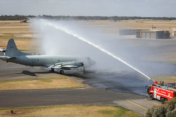 Final washdown for the AP-3C before retirement