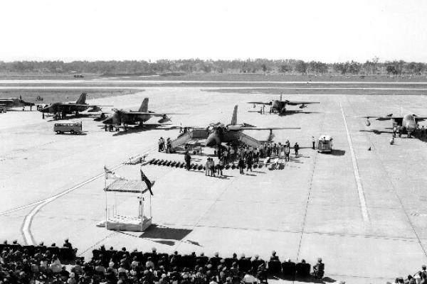 official arrival of the first F-111C aircraft ceremony at Air Force Base Amberley