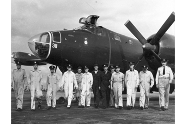 Aircrew positioned in front of a Neptune