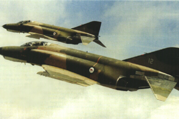 Two F-4E Phantom Aircraft in flight